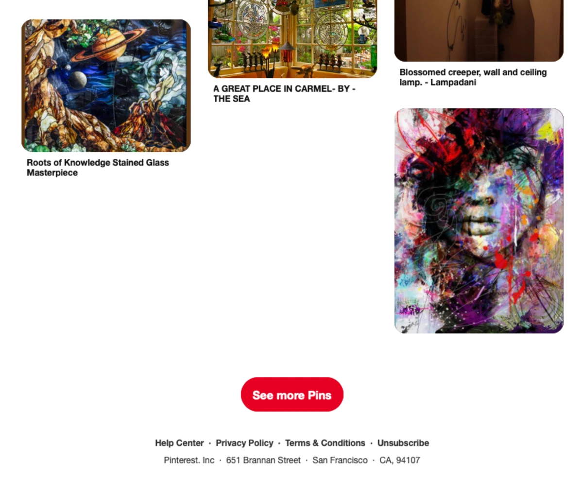 désinscription facile aux e-mails pinterest