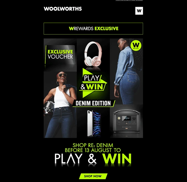 email de réengagement woolworths