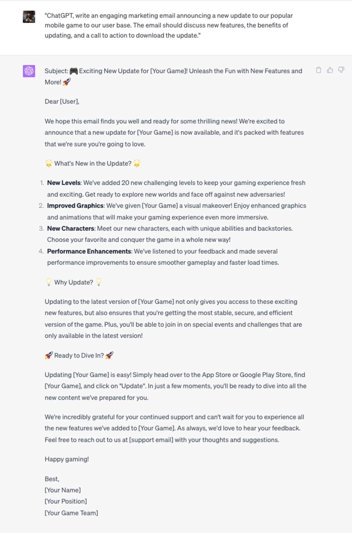 e-mail marketing captivant chatgpt