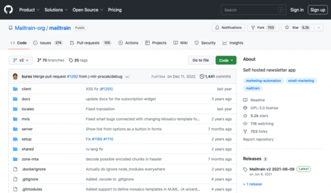 mailtrain screenshot
