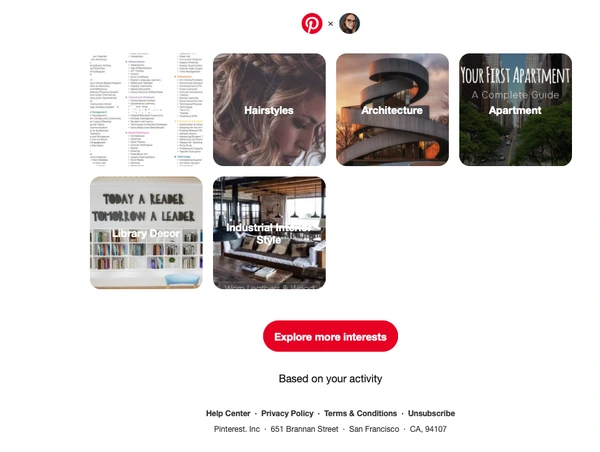 messagerie segmentée pinterest