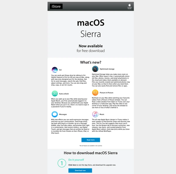 email des nouvelles fonctionnalités apple